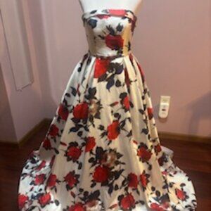 Size 6 Floral Gown, Ina Brand, 100% Polyester